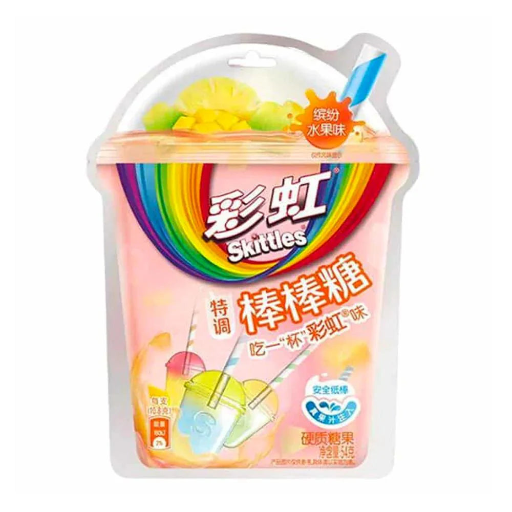 Skittles lollipop package close-up - 54g exotic fruit candy bag