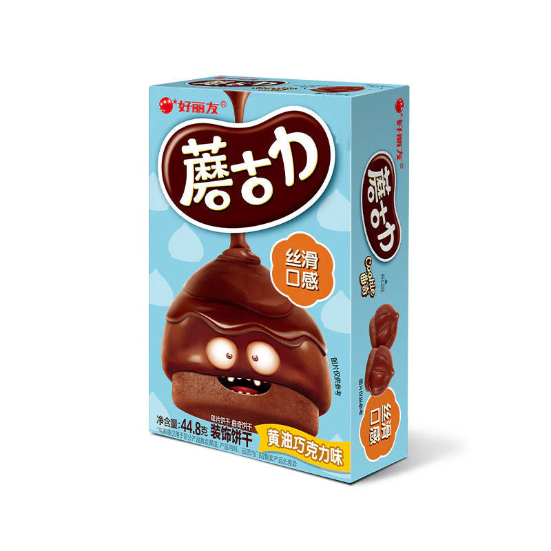 Orion mushroom biscuits package front view - 44g exotic snack box